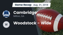 Recap: Cambridge  vs. Woodstock  - Wide 2018