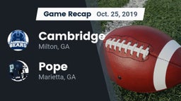 Recap: Cambridge  vs. Pope  2019