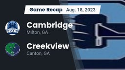Recap: Cambridge  vs. Creekview  2023