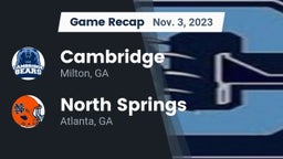 Recap: Cambridge  vs. North Springs  2023