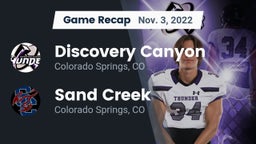 Recap: Discovery Canyon  vs. Sand Creek  2022