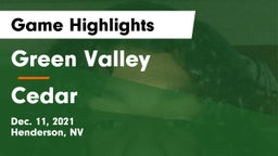 Green Valley  vs Cedar  Game Highlights - Dec. 11, 2021