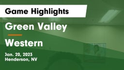 Green Valley  vs Western  Game Highlights - Jan. 20, 2023