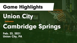 Union City  vs Cambridge Springs  Game Highlights - Feb. 23, 2021