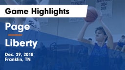 Page  vs Liberty Game Highlights - Dec. 29, 2018