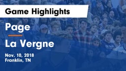 Page  vs La Vergne  Game Highlights - Nov. 10, 2018