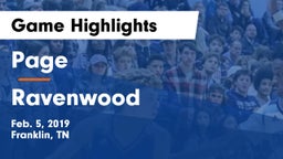 Page  vs Ravenwood  Game Highlights - Feb. 5, 2019