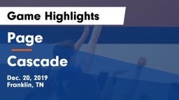 Page  vs Cascade  Game Highlights - Dec. 20, 2019