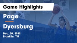 Page  vs Dyersburg  Game Highlights - Dec. 30, 2019