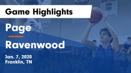 Page  vs Ravenwood  Game Highlights - Jan. 7, 2020