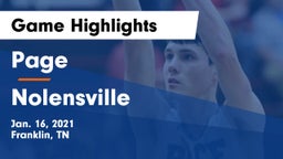Page  vs Nolensville  Game Highlights - Jan. 16, 2021