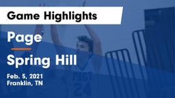 Page  vs Spring Hill  Game Highlights - Feb. 5, 2021