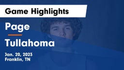 Page  vs Tullahoma  Game Highlights - Jan. 20, 2023