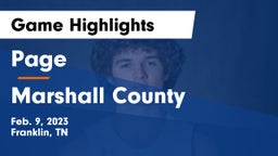 Page  vs Marshall County  Game Highlights - Feb. 9, 2023