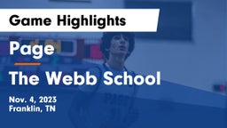 Page  vs The Webb School Game Highlights - Nov. 4, 2023