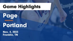 Page  vs Portland  Game Highlights - Nov. 4, 2023