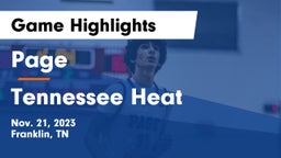 Page  vs Tennessee Heat Game Highlights - Nov. 21, 2023