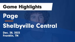 Page  vs Shelbyville Central  Game Highlights - Dec. 28, 2023