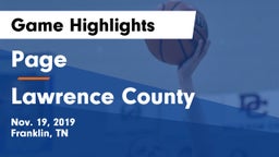 Page  vs Lawrence County  Game Highlights - Nov. 19, 2019