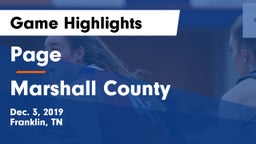 Page  vs Marshall County  Game Highlights - Dec. 3, 2019