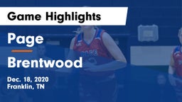 Page  vs Brentwood  Game Highlights - Dec. 18, 2020