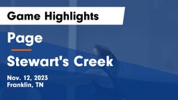 Page  vs Stewart's Creek  Game Highlights - Nov. 12, 2023