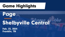 Page  vs Shelbyville Central  Game Highlights - Feb. 23, 2024