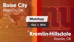 Matchup: Boise City High vs. Kremlin-Hillsdale  2016