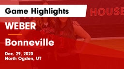 WEBER  vs Bonneville  Game Highlights - Dec. 29, 2020