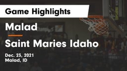 Malad  vs Saint Maries Idaho Game Highlights - Dec. 23, 2021