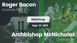 Matchup: Roger Bacon vs. Archbishop McNicholas  2019