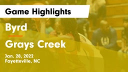 Byrd  vs Grays Creek  Game Highlights - Jan. 28, 2022