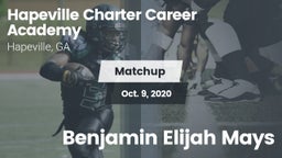 Matchup: Hapeville Charter vs.  Benjamin  Elijah Mays 2020