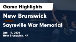 New Brunswick  vs Sayreville War Memorial  Game Highlights - Jan. 14, 2020