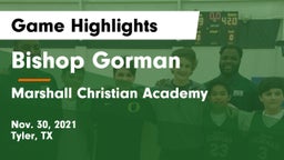 Bishop Gorman  vs Marshall Christian Academy Game Highlights - Nov. 30, 2021