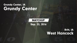 Matchup: Grundy Center High vs. West Hancock  2016