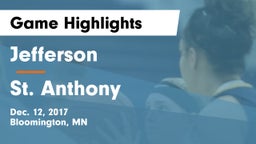 Jefferson  vs St. Anthony Game Highlights - Dec. 12, 2017