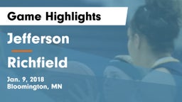 Jefferson  vs Richfield  Game Highlights - Jan. 9, 2018