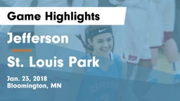 Jefferson  vs St. Louis Park  Game Highlights - Jan. 23, 2018