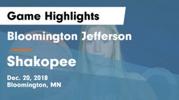 Bloomington Jefferson  vs Shakopee  Game Highlights - Dec. 20, 2018