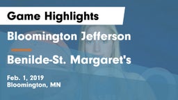 Bloomington Jefferson  vs Benilde-St. Margaret's  Game Highlights - Feb. 1, 2019