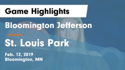 Bloomington Jefferson  vs St. Louis Park  Game Highlights - Feb. 12, 2019