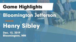 Bloomington Jefferson  vs Henry Sibley Game Highlights - Dec. 13, 2019