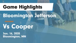 Bloomington Jefferson  vs Vs Cooper Game Highlights - Jan. 16, 2020