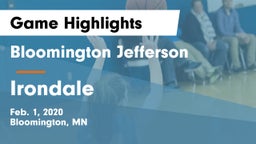 Bloomington Jefferson  vs Irondale  Game Highlights - Feb. 1, 2020