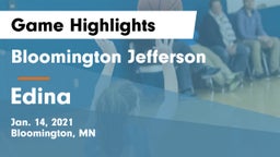 Bloomington Jefferson  vs Edina  Game Highlights - Jan. 14, 2021