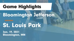 Bloomington Jefferson  vs St. Louis Park  Game Highlights - Jan. 19, 2021