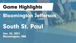 Bloomington Jefferson  vs South St. Paul  Game Highlights - Jan. 26, 2021