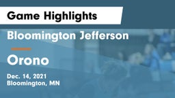 Bloomington Jefferson  vs Orono  Game Highlights - Dec. 14, 2021