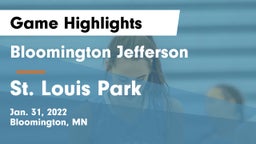 Bloomington Jefferson  vs St. Louis Park  Game Highlights - Jan. 31, 2022